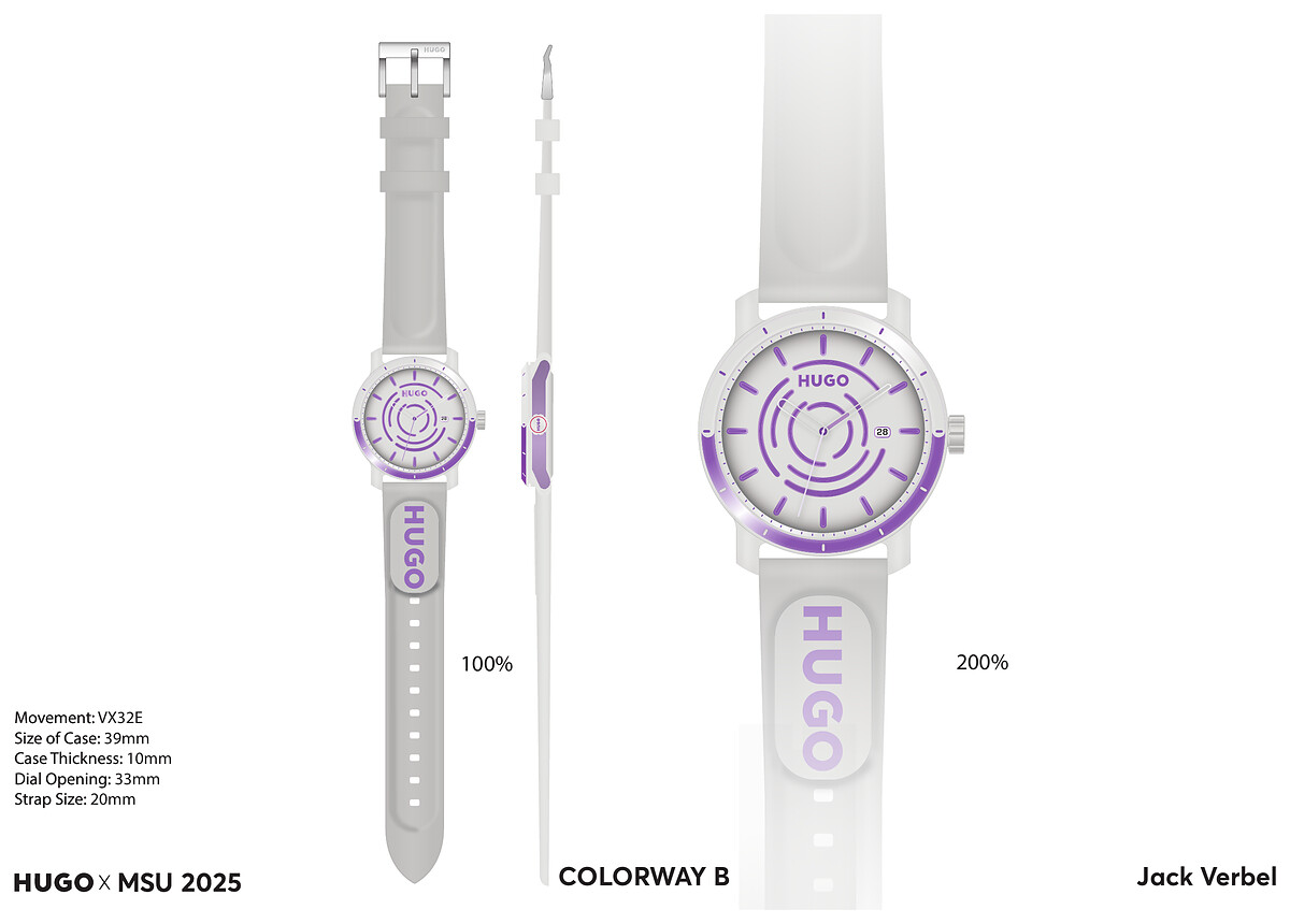 Illustrator board for the white and purple colorway