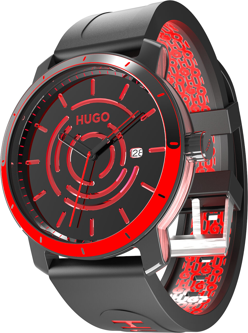 Final watch on its strap, showing the patterned underside