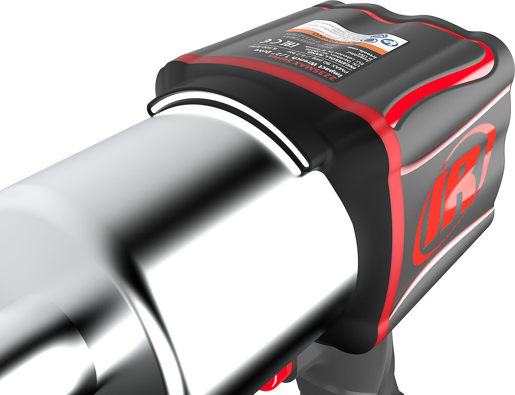 Close-up of the forward-set curved light slot beside the hammer case