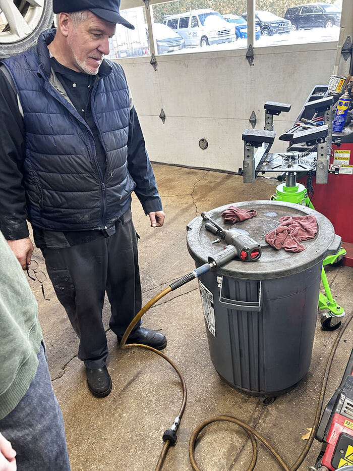 Technician at work in the service bay